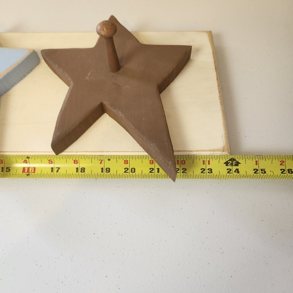 Twelve Timbers Rustic Farmhouse Wall Decor Kids Room Hanging Hooks Stars Blue - Picture 8 of 9